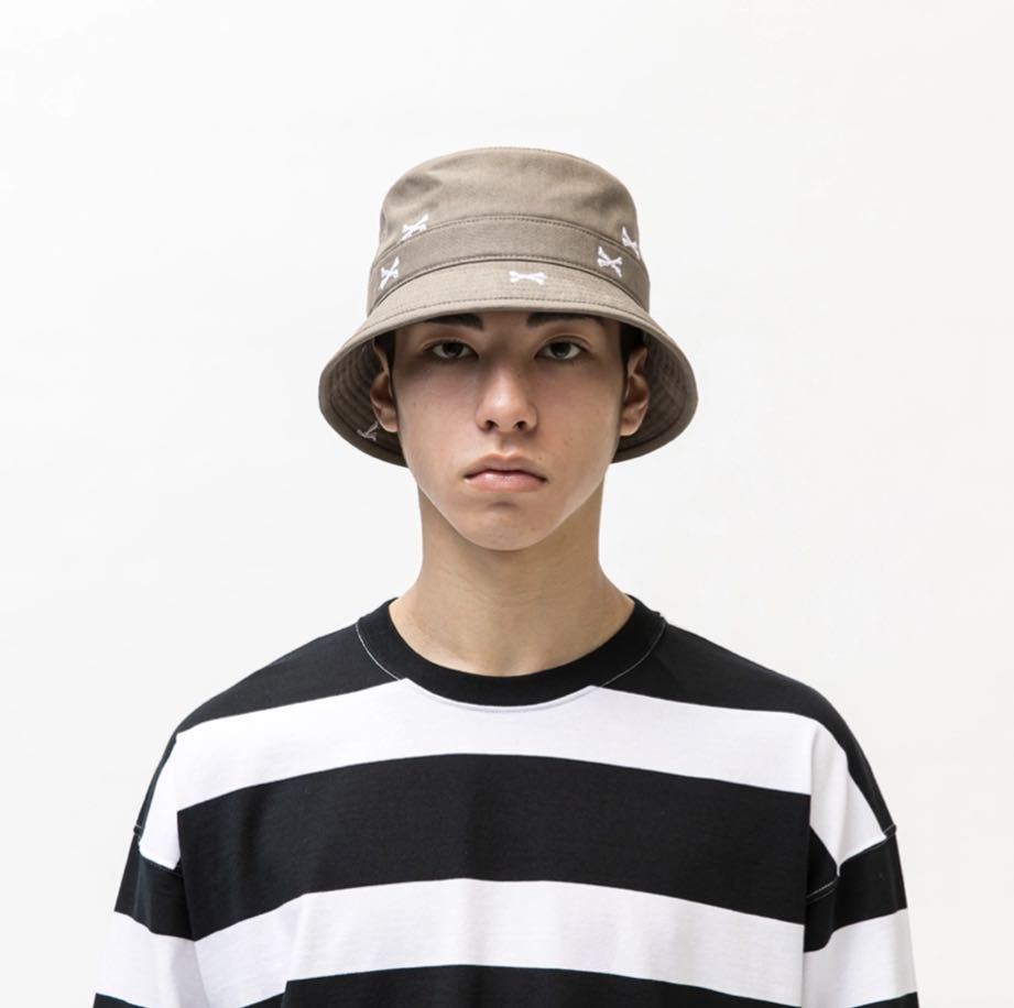 WTAPS 2022SS BUCKET 02 HAT GREIGE Lサイズ ダブルタップス バケット ハット Tシャツ グレージュ LARGE CROSS BONE クロスボーン バケハ_画像6