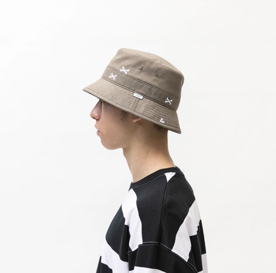 WTAPS 2022SS BUCKET 02 HAT GREIGE Lサイズ ダブルタップス バケット ハット Tシャツ グレージュ LARGE CROSS BONE クロスボーン バケハ_画像7