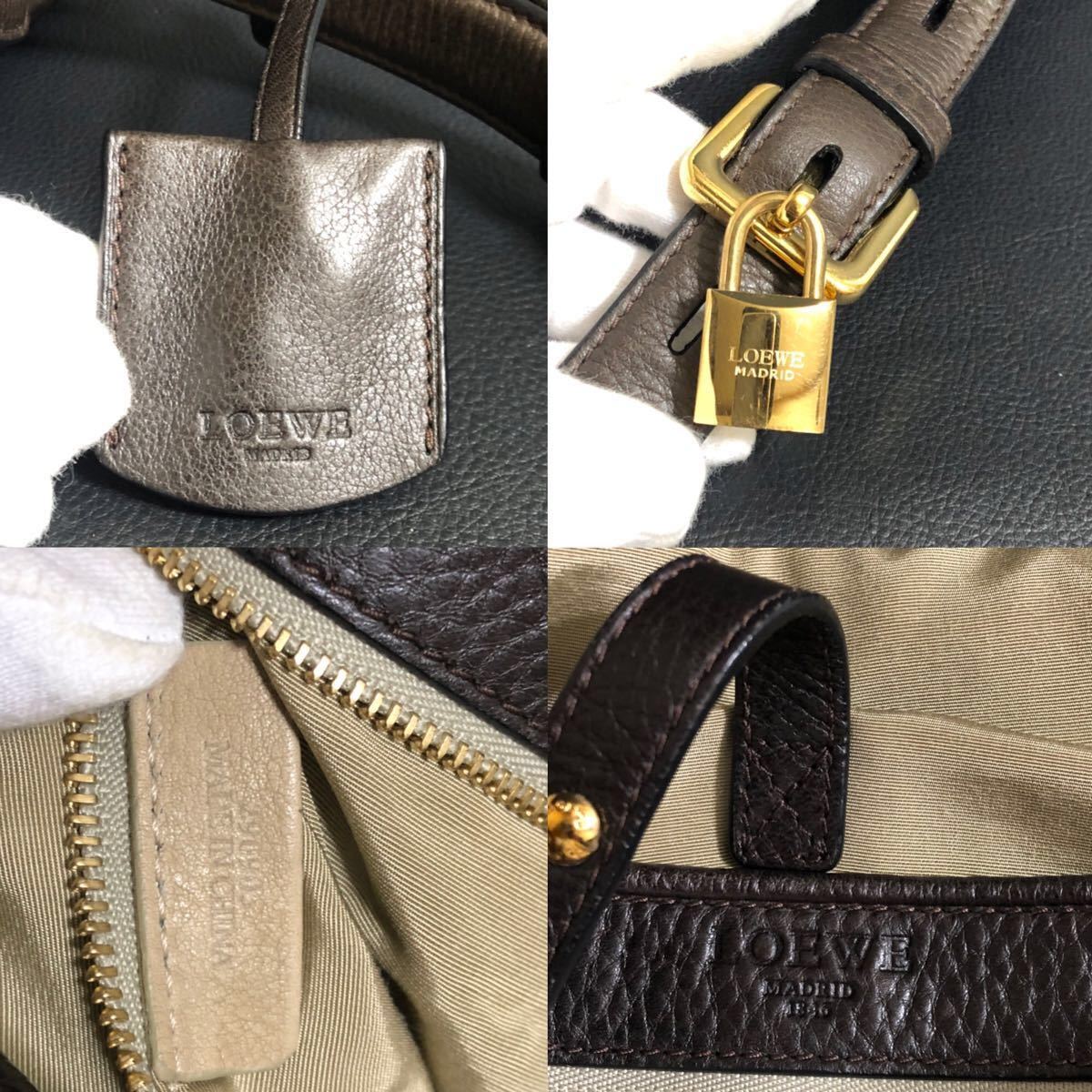 極美品】LOEWEロエベ ヘリテージ ショルダーバッグ パドロックゴールド