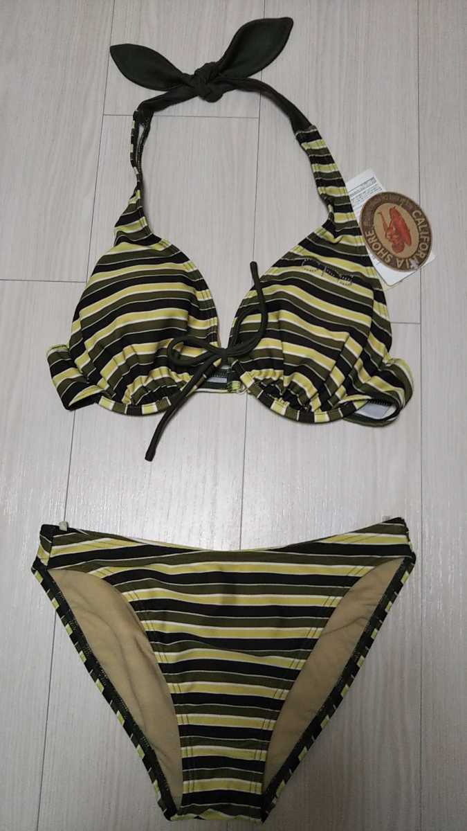  new goods *CALIFORNIA SHORE* swimsuit *4 point set * separate swimsuit * tankini * sea water .** pool * border *11 number *L* pad attaching *