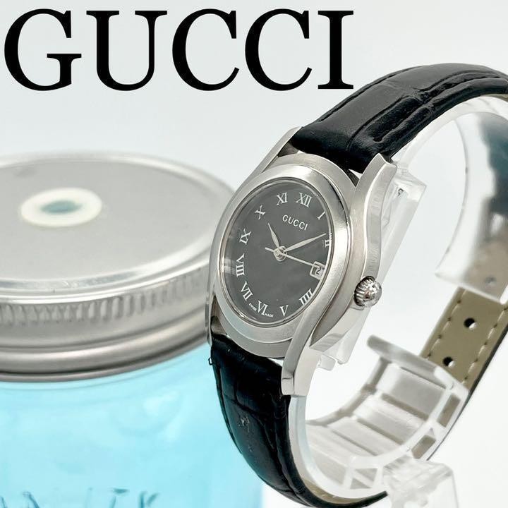256 GUCCI グッチ時計 レディース腕時計 新品ベルト デイト ブラック