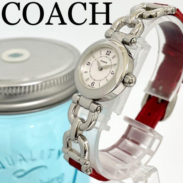 570 COACH コーチ時計 レディース腕時計 新品 レッド 純正ベルト 人気