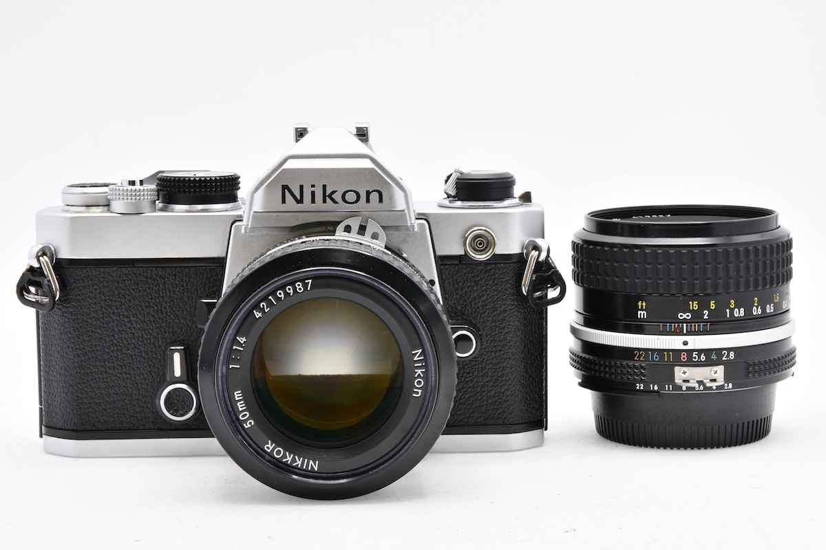 Nikon FM + AI NIKKOR 50mm F1.4 + AI NIKKOR 35mm F2.8 フィルムカメラ MF一眼レフ 標準 広角 単焦点 レンズセット ニコン ■01637_画像1