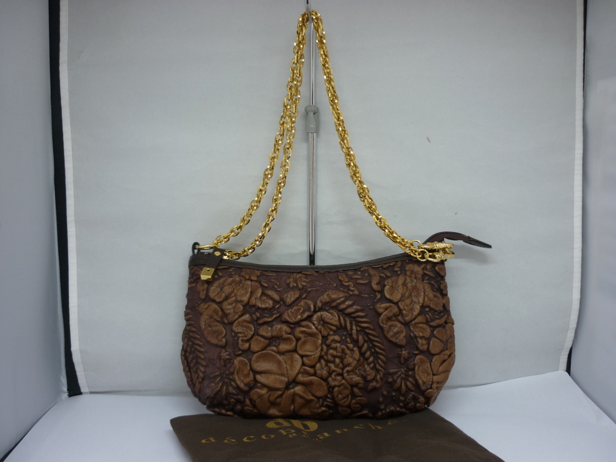 デコブランシェ decobranche チェーンショルダーバッグ 2way ブラウン
