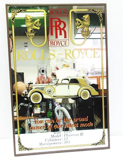 海外輸入】 ROLLS-ROYCE パブミラー ロールスロイス アンティーク