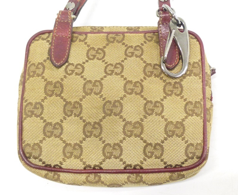 01 20-505705-20 [Y] GUCCI グッチ GGキャンバス ショルダーバッグ ミニ ポシェット 120975 1956 バッグ かばん 札20_画像2