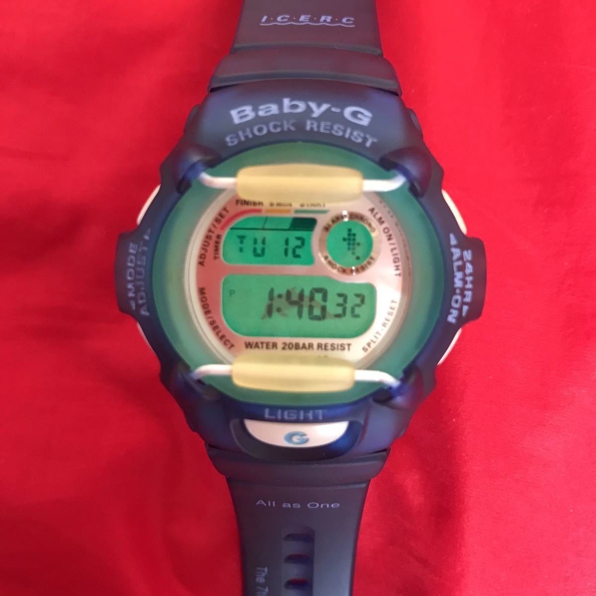 ☆★即決有★☆限定イルカクジラ Baby-G BG-370K イルクジ Baby-G イルクジ ベゼル ベルト 青ブルー染め！Baby-G 遊環新品☆★美品★☆_画像1