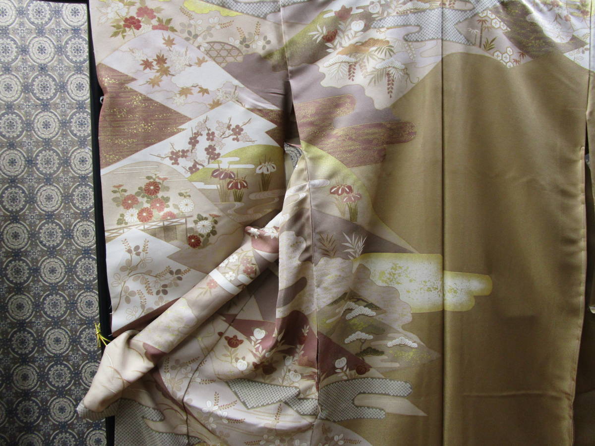 安心の定価販売 新品 正絹 京染訪問着 未仕立品 金糸通し生地 柄入りの