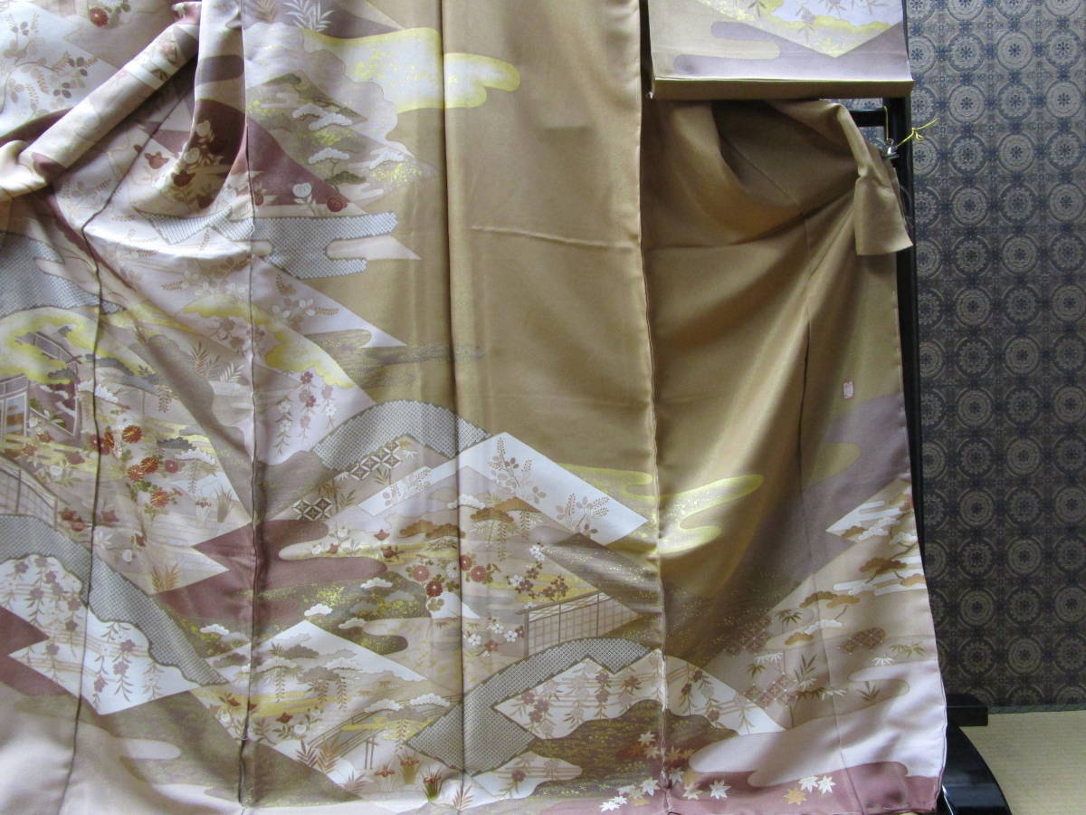 安心の定価販売 新品 正絹 京染訪問着 未仕立品 金糸通し生地 柄入りの