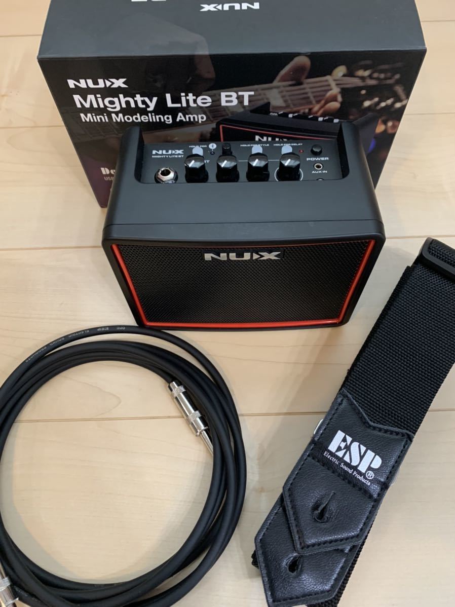 未使用に近い】NUX mighty lite BT アンプ ESP シールド ストラップ 弦