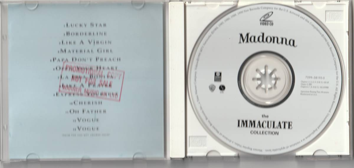 MADONNA マドンナ  The Immaculate Collection 香港盤 オフィシャル ビデオCD（Video CD） Like A Prayerの画像3