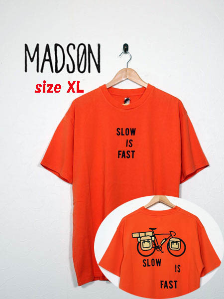 新品★最大値下げ　MADSON　マッドソン 半袖Tシャツ　オーバーサイズ　前後プリント　オレンジ　サイズXL_画像1