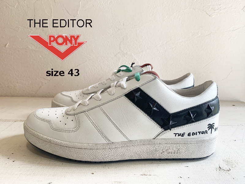 新品★最大値下げ★THE EDITOR x PONY スニーカー　アイボリーｘブラック　 サイズ43（28）