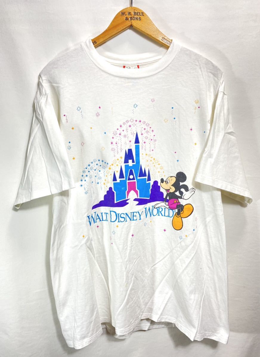 USA製 Disney DESIGNS ウォルト ディズニー ワールド イラスト Tシャツ 