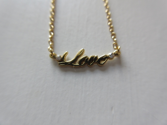 AHKAH / Ahkah K18 0.01 LOVE Logo top necklace * lady's Gold accessory 