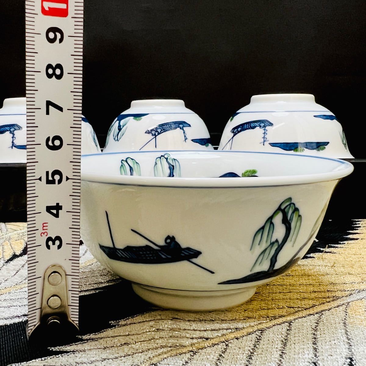 有田焼 源右衛門 染錦人物樹紋 手描期 茶碗 飯碗 5客 kanfa720.com