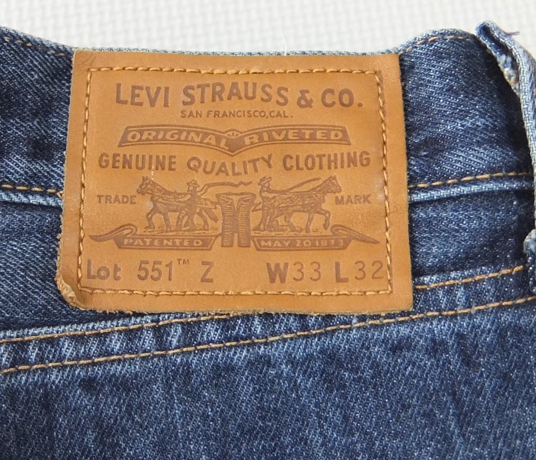  американский производства LEVI\'S 551Z подлинный Roo z распорка Denim брюки темно-синий W33 молния fly USED обработка Levi's A1183-0001 USA производства 