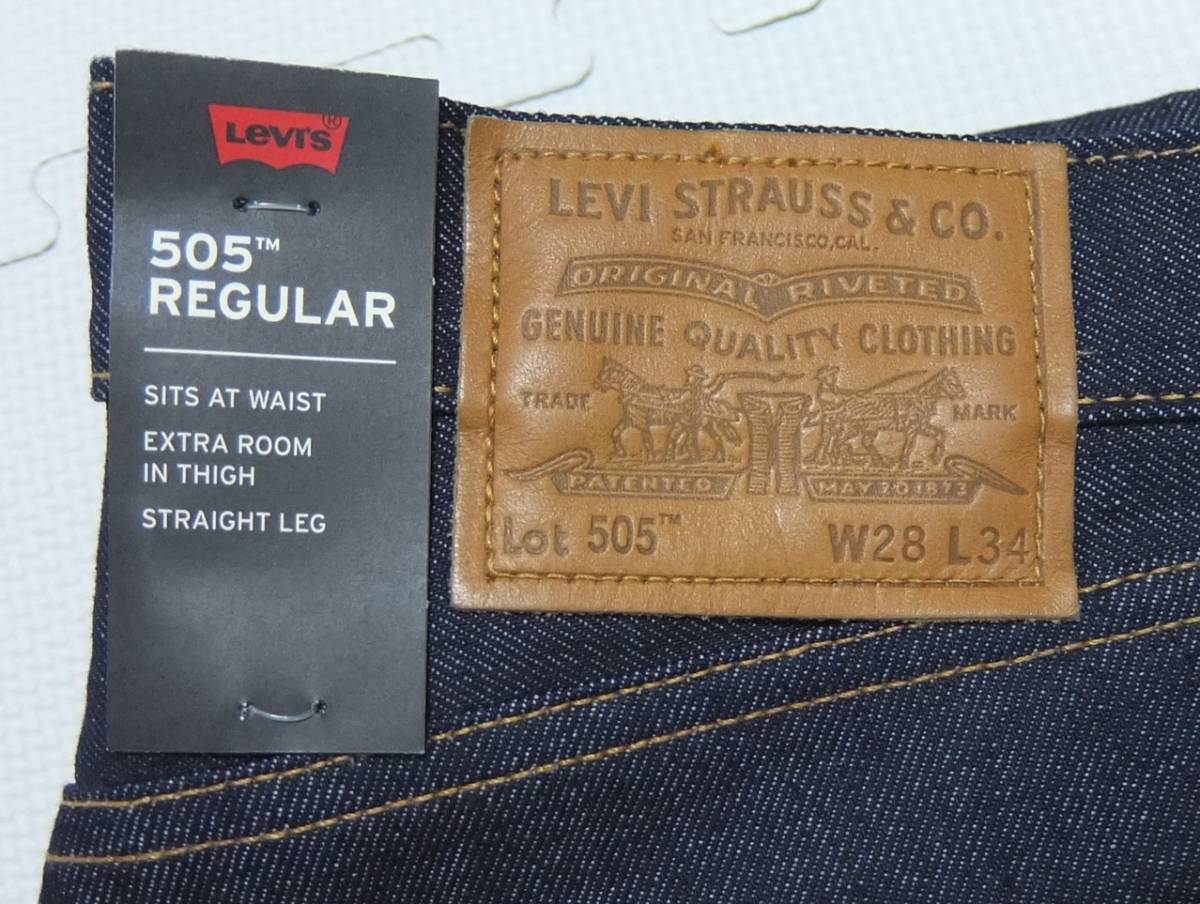 未使用品 米国製 LEVI'S 00505-1869 デニムパンツ 紺 W28 赤耳