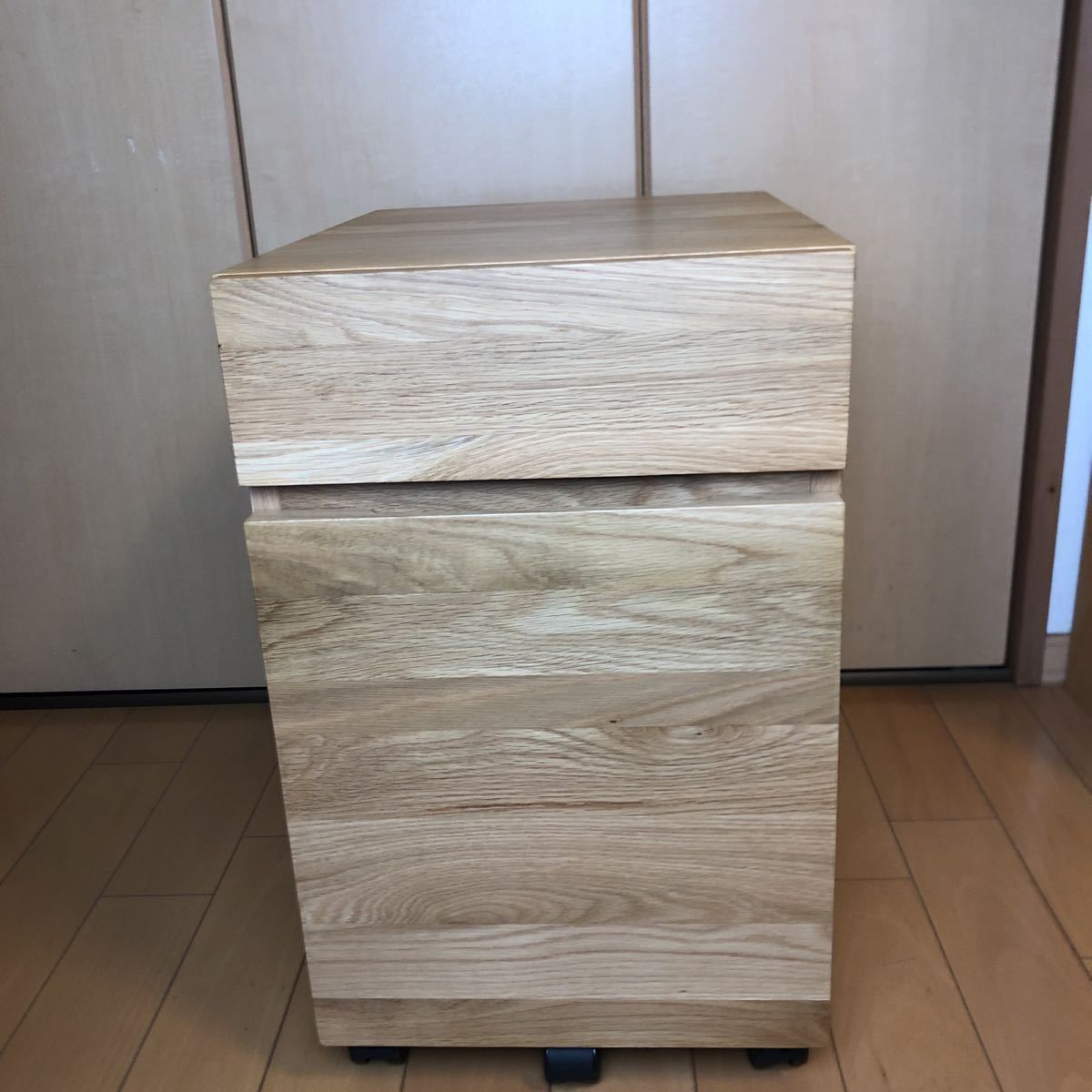 無印良品 MUJI 無垢材 デスクキャビネット 引出2段 オーク材 無印良品 MUJI 無垢材 デスクキャビネット 引出2段 オーク材