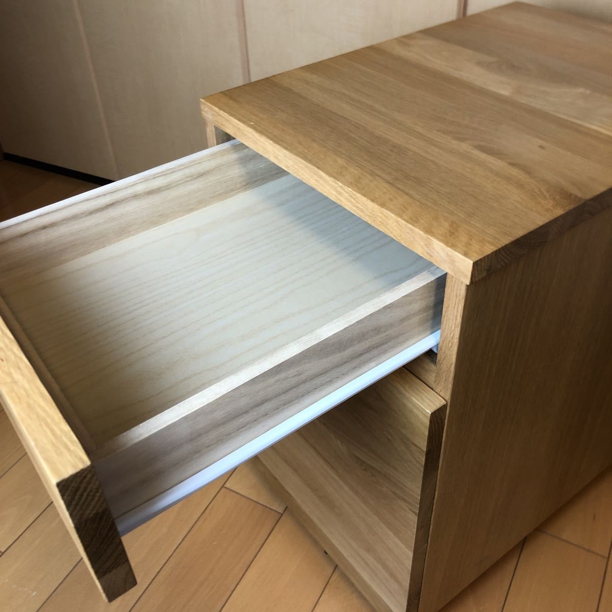 無印良品 MUJI 無垢材 デスクキャビネット 引出2段 オーク材 無印良品 MUJI 無垢材 デスクキャビネット 引出2段 オーク材