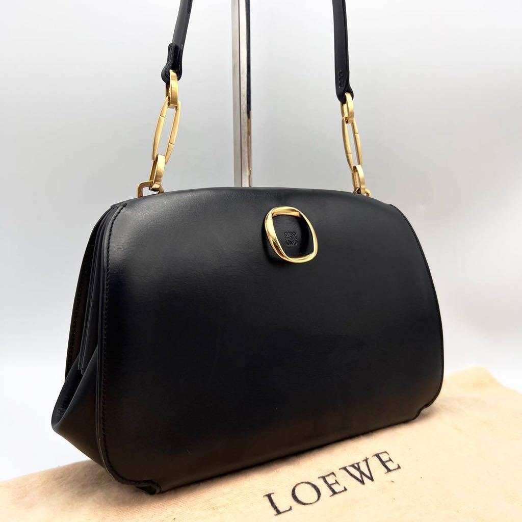 1円 極美品 LOEWE ロエベ がま口 ショルダーバッグ アクセサリーポーチ