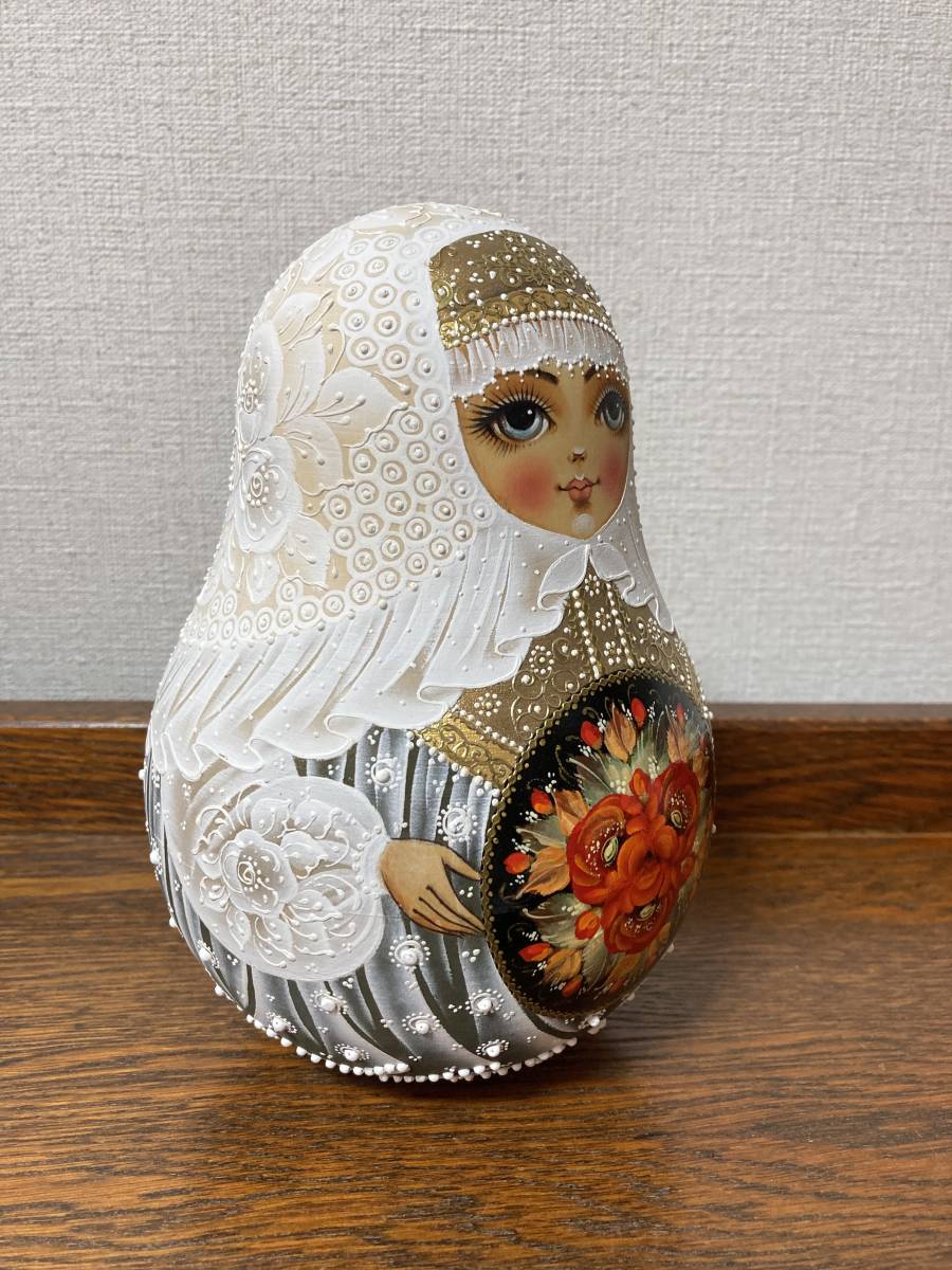  Russia miscellaneous goods * rose. .. finished ... extra-large (H18cm)tachi hole work matoryo- deer 