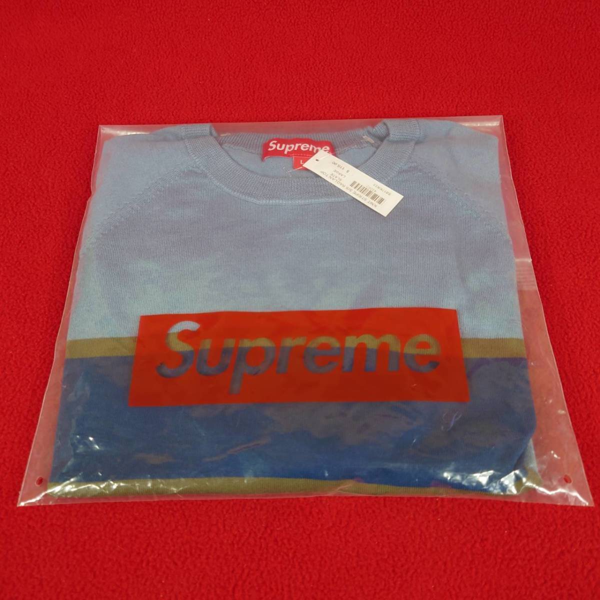 新品 未使用 シュプリーム Supreme 17SS タグ Tシャツ コットン ストライプ ニット ラグラントップ Lサイズ Knit Stripe S/S Raglan Top_画像7