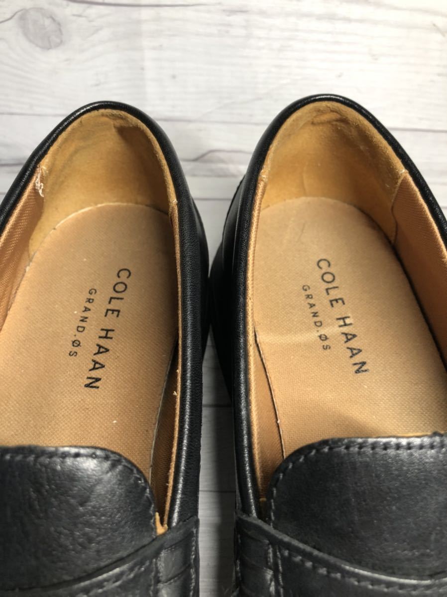 【即決】COLE HAAN コールハーン メンズ 7.5 25cm コインローファー ブラック 黒 本革 革靴 レザービジネス スリッポン くつ_画像6