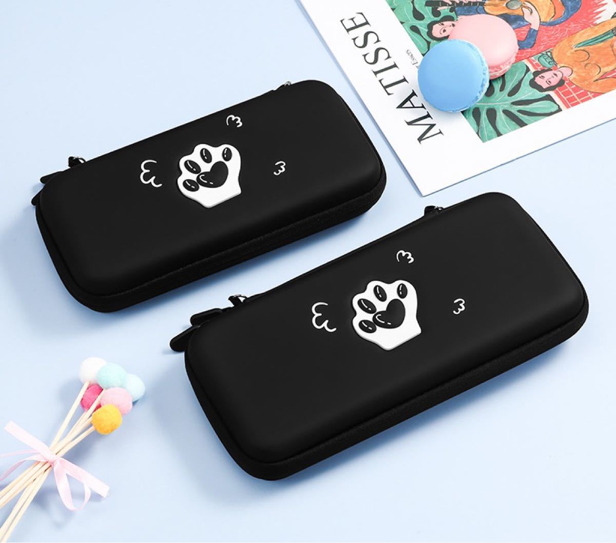 Nintendo Switch/有機ELモデル対応 かわいい 収納 猫の足