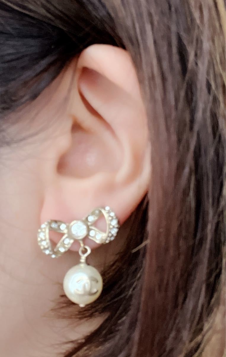 CHANEL】リボン パール ピアス cnema.fr