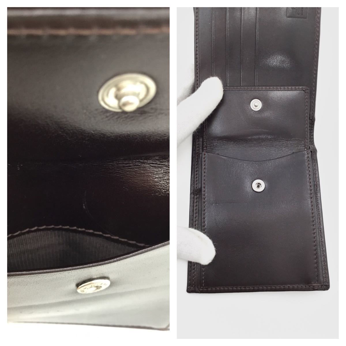 中古美品 フェンディ FENDI 二つ折り財布 ズッカ柄 茶 黒 箱付き 中古美品 フェンディ FENDI 二つ折り財布 ズッカ柄 茶 黒 箱付き