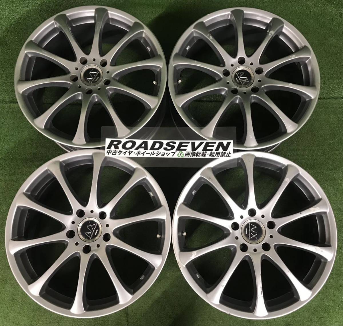 RAYS A/X ARTHUR EXCHANGE 18インチ 114.3/5H 18×8J +45 PCD114.3 5穴 ハブ 約73 4本Set 中古アルミ 剥げ 傷部分あり 送料無料