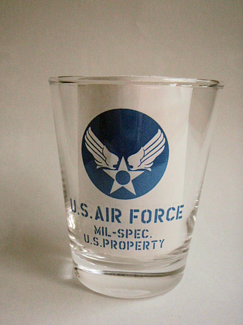 F408*USAF America Air Force with logo military glass ( made in Japan )/ American Air Force US AIR FORCE place san. Setagaya base DAYTONA Daytona / military miscellaneous goods 