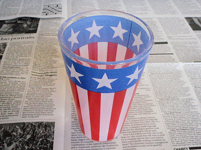 F174☆US　FLAG　GLASS　TUMBLER星条旗タンブラー/USA星条旗グラス世田谷ベース＆デイトナ・アメリカン雑貨ガレージアイテムにUS星条旗_画像2