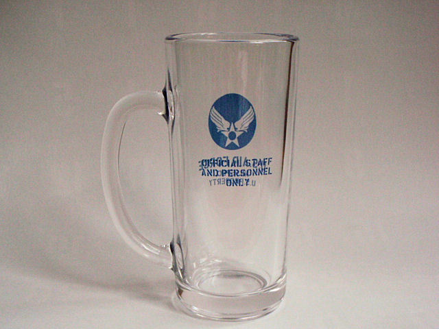 F720*USAF America Air Force with logo military bi Agras ( made in Japan )/ beer mug American Air Force US AIR FORCE place san. Setagaya base DAYTONA Daytona 