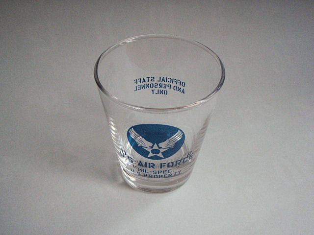 F408*USAF America Air Force with logo military glass ( made in Japan )/ American Air Force US AIR FORCE place san. Setagaya base DAYTONA Daytona / military miscellaneous goods 