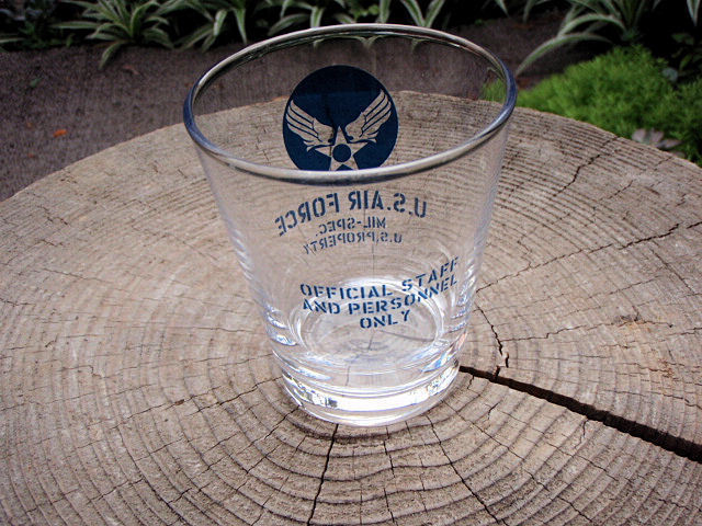 F408*USAF America Air Force with logo military glass ( made in Japan )/ American Air Force US AIR FORCE place san. Setagaya base DAYTONA Daytona / military miscellaneous goods 