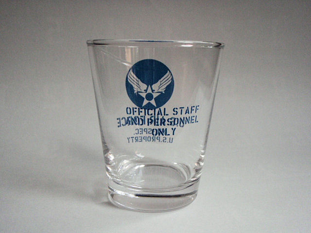 F408*USAF America Air Force with logo military glass ( made in Japan )/ American Air Force US AIR FORCE place san. Setagaya base DAYTONA Daytona / military miscellaneous goods 