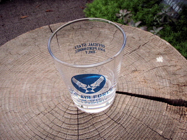 F408*USAF America Air Force with logo military glass ( made in Japan )/ American Air Force US AIR FORCE place san. Setagaya base DAYTONA Daytona / military miscellaneous goods 