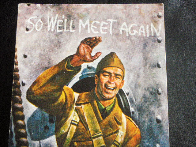 F0☆US1943年WWⅡ第二次世界大戦時ヴィンテージ　ミリタリーポストカード(使用済み)/米軍1943年ビンテージ郵便はがき/軍用_画像3
