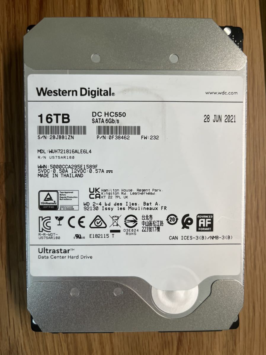大得価2023 16TB HDD 内蔵型 3.5インチ WesternDigital HGST Ultrastar