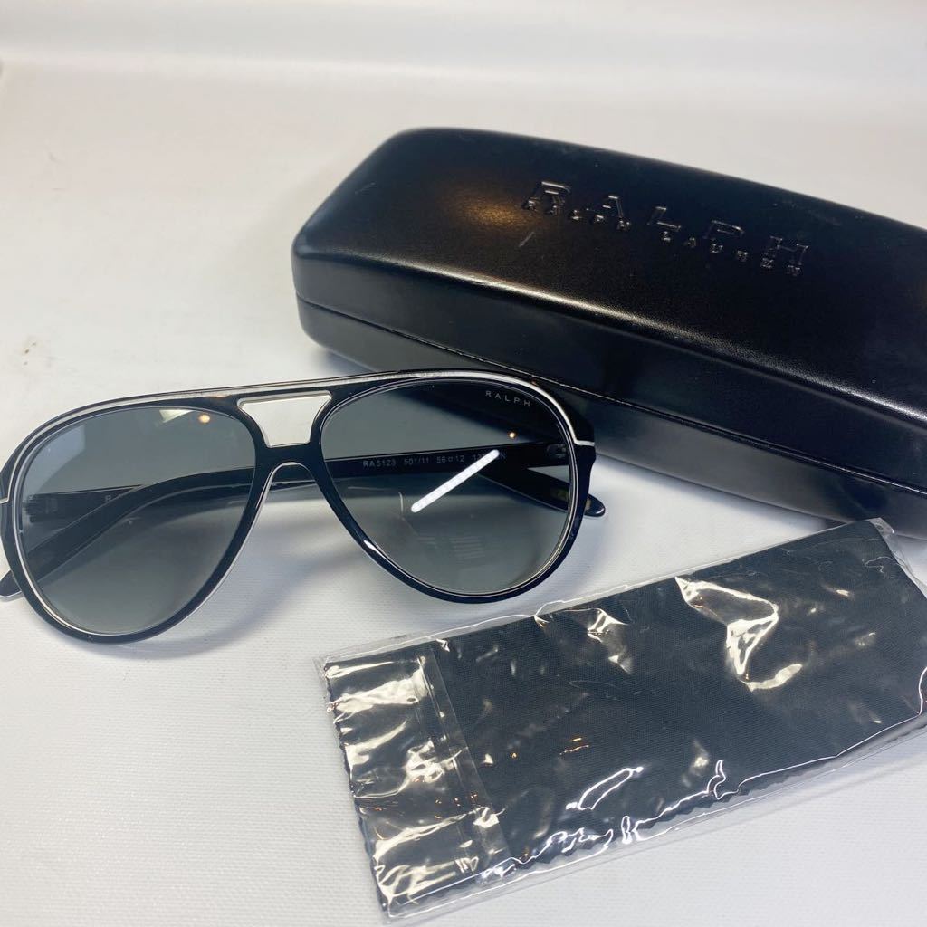 [ as good as new * storage goods ] Ralph Lauren sunglasses RA5123 501/11 56*12 135 3N Teardrop black, white line frame R072806