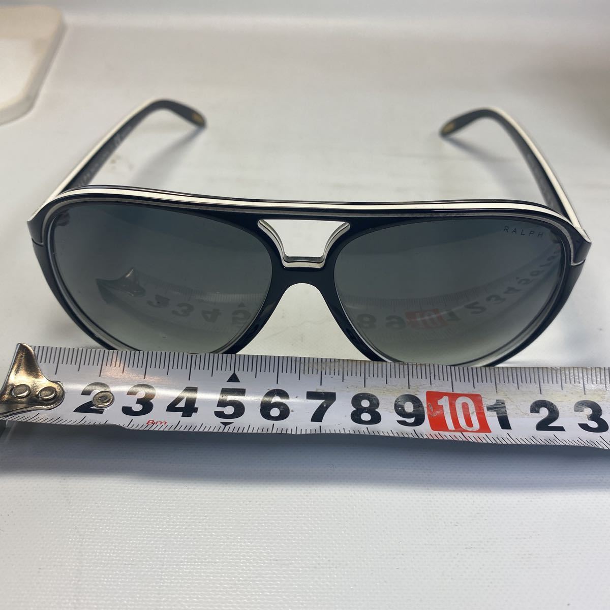 [ as good as new * storage goods ] Ralph Lauren sunglasses RA5123 501/11 56*12 135 3N Teardrop black, white line frame R072806