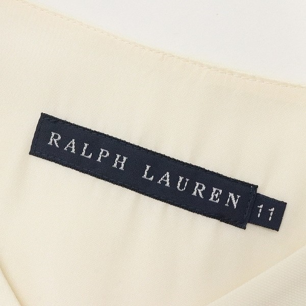 国内正規品◆RALPH LAUREN/ラルフローレン ウエストベルト付 アームスリット 半袖 ワンピース アイボリー 11_画像4