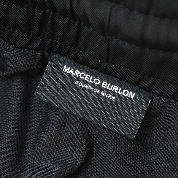*MARCELO BURLON/ maru se осел - long Logo принт нейлон легкий Short колени длина брюки черный L