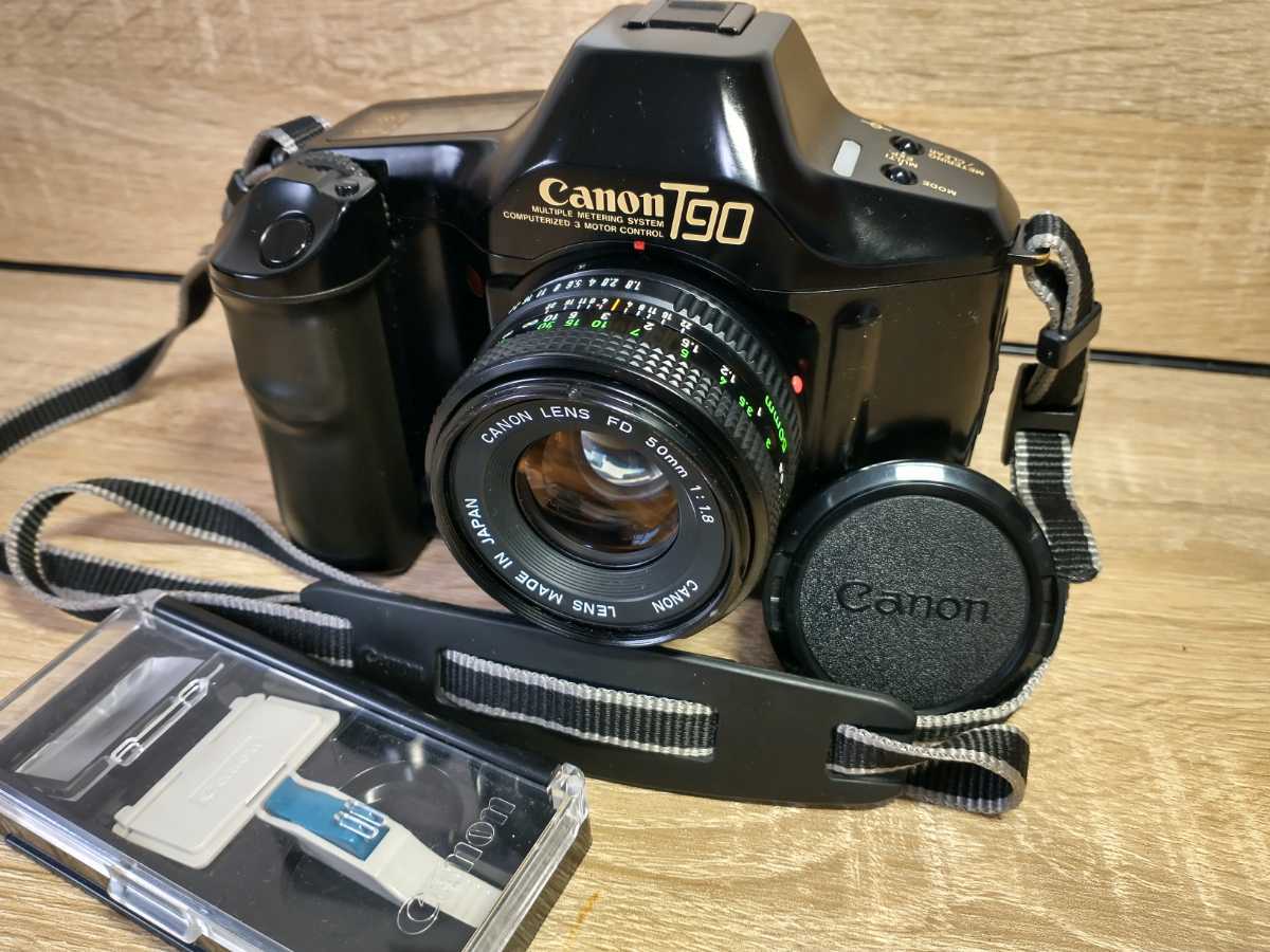 Canon T90＋NEW FD50mm f1.8 各部動作良好 巻き上げ巻き戻しOK 液晶表示OK レンズ光学良好 ピントリングOK 交換スクリーン付 作例あり_画像1