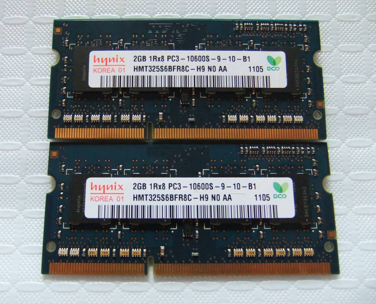 Память для ноутбука ПК Hynix 2GB 1RX8 PC3-10600S-9-10-B1 HMT325S6BFR8C-H9 2GBX2 Тип: 4GB Используется 89