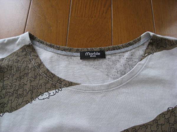 ☆包括運費新項目大理石SUD Marble Sud Alpaca Border LOOSE TEE 原文:☆送料込　新品　marble SUD　マーブルシュッド　アルパカボーダー　LOOSE TEE