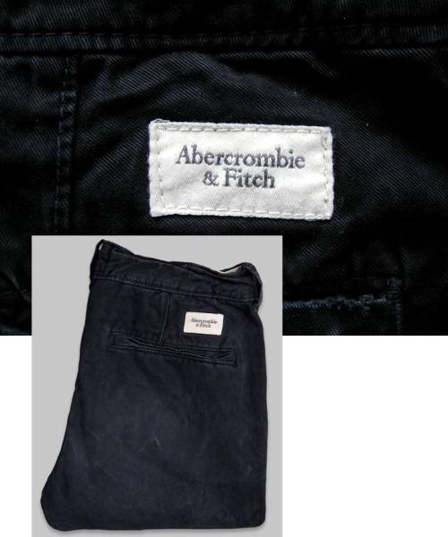 【既決USA】アバクロ★Abercrombie@完売【Abercrombie & Fitch】ロゴ入チノパン【THE A&F CLASSIC STRAIGHT CHINO】 紺 @US26x28_画像3