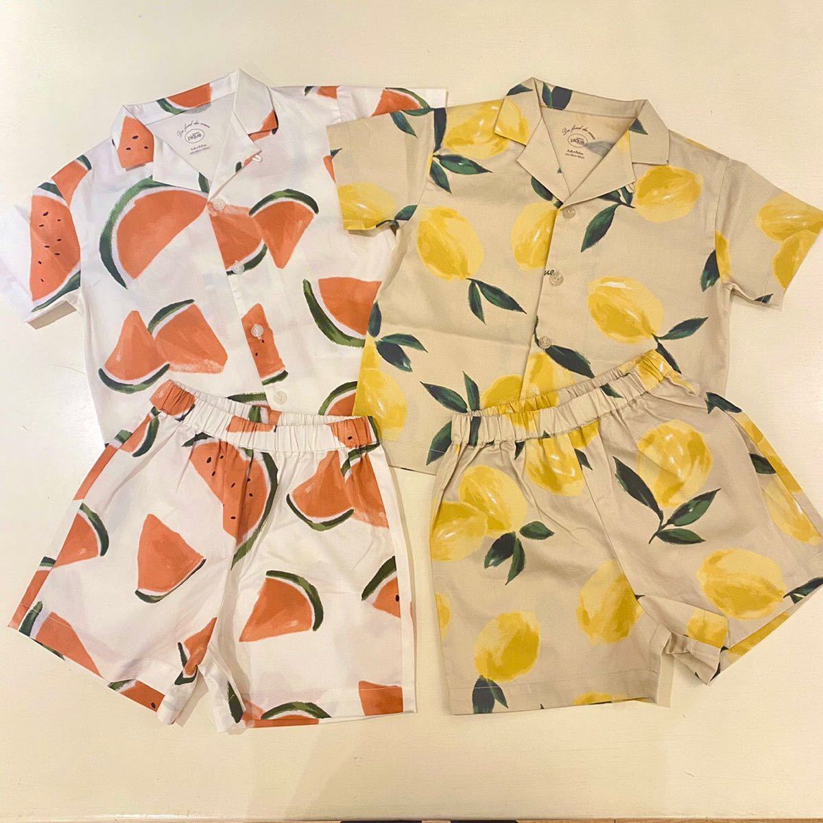 超高品質で人気のキッズ服(女の子用) 100cm~PayPayフリマ|gelato pique フルーツアロハモチーフ シャツ&ショート